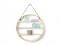 1Pc Plywood Round Wall Shelf Indoor Hanging Display Home Storage
