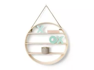 1Pc Plywood Round Wall Shelf Indoor Hanging Display Home Storage