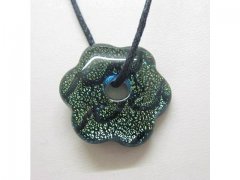 4X Handcraft Dichroic Glass Blossom Bead Pendant 30mm