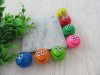 100X Neon Smiley Face Rubber Bouncing Balls 30mm Mixed Color