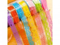 30Rolls Bud Silk Stationery Stickers Hollow Out Lace Sticker Mix