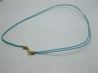 95 Blue 2-String Waxen Strings For Necklace Golden Clasp