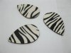 100 Zebra-Stripe Teardrop Wooden Beads 55mm long