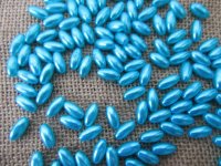 250g (1180Pcs) Blue Faux Rice Simulate Pearl Beads Loose Beads