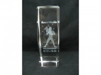 4X 3D Etched Aquarius Crystal Art Ornament Figurine