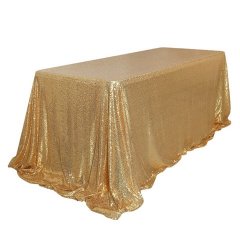 1Pc Sparkly Gold Sequin Table Cloth Cover Backdrop Wedding Party