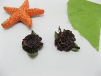 100 Dark Coffee Hand Craft Satin Ribbon Carnation Embellishments