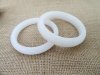 4Pcs White Jade Bangle Bracelets 77x15mm With Case
