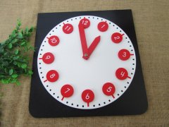 1Set Wooden Helpful Early Educational Learning Clock Time Intera