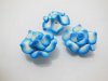 195 Blue White Fimo Rose Flower Beads Jewellery Findings 2.5cm