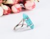 5X Hexagon Healing Chakra Gemstone Finger Ring Blue Turquoise 5X Hexagon Healing Chakra Gemstone Finger Ring Blue Turquoise