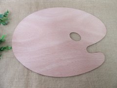 5Pcs Wooden Oval Plain Painters Palette Tray
