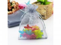 2x50Pcs Gray Drawstring Jewelry Gift Pouches 20x13cm