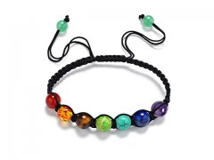 5X Healing Bead Yoga Bracelet 7 Gemstone Chakra Lava Rock Stone