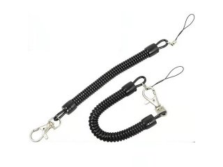 12Pcs Keychain Elastic Spiral Spring Strap Lanyard Key Ring