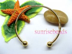 5Pcs Golden Plated Bangles Fit European Charms Beads 5Pcs Golden Plated Bangles Fit European Charms Beads