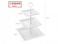 1Set Square 3Tier Cupcake Muffin Fruit Dessert Stand Party Favor