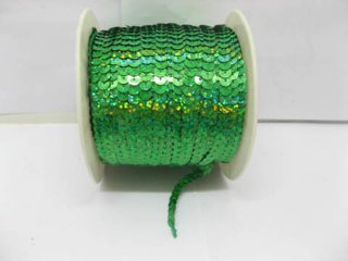 1Roll x 10Yard Cyan 6mm Strung Sequin Trim
