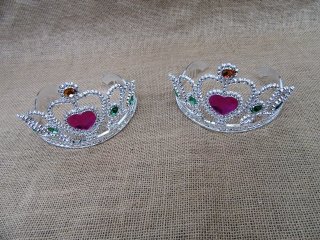 12 Silver Rhinestone Dress Up Tiaras Fancy Dress Head Piece 12cm