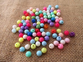 500Grams (1800Pcs) Candy Color Round Plastic Beads 8mm