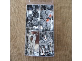 1Set Silver Christmas Pendant Hanging Ornament Decoration