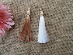 10Pcs Fringe Tassel Dangle with Cap Make Earring Bookmark Craft 10Pcs Fringe Tassel Dangle with Cap Make Earring Bookmark Craft