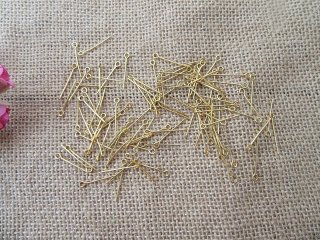 9Packs Golden Plated Eye Pins Jewelry Making Finding Assorted