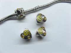 20 Alloy Yellow Enamel Heart Thread European Beads pa-m232 20 Alloy Yellow Enamel Heart Thread European Beads pa-m232