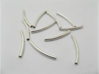 1000 Shiny Silver Plated Curved Tube 20x2mm finding