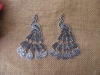 10Pcs Alloy Flat Large Vivid Peacock Beads Charms Pendants 10Pcs Alloy Flat Large Vivid Peacock Beads Charms Pendants