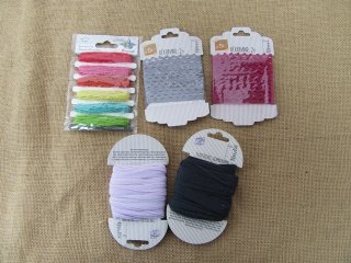 6Sheets Hemp Etc Thread Cord Webbing Trim for Crafts Assorted