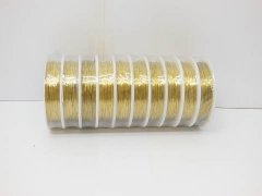 10 Rolls X 12Meters Copper Line Tiger Tail Wire 0.4mm Golden