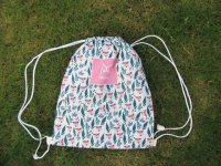 5Pcs Drawstring Backpack Shoulder Rucksack - Leaf Flower Design