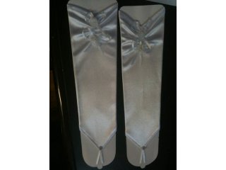 2Pairs White Wedding Dress/Satin Bridal Gloves 34cm