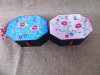 1Pc Embroidered SILK Broche Jewelry Box with Mirror Gift Case