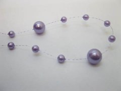 (image for) 1Roll X 60Meter Purple Beaded Garland for Wedding Craft Dia.10mm