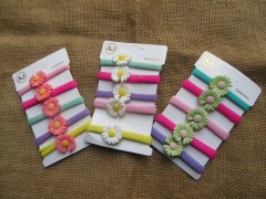(image for) 1Sheet x 5Pcs Sunflower Hair Elastic Hair Band Scrunchies