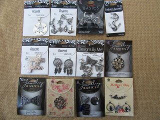 12Sheets Charms Pandants Assorted for Jewellery Making 18-56mm