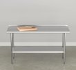 1Set New Basics NSF Stainless Steel Workbench with Backsplash - 24" x 60", Silver (image for) 1Set New Basics NSF Stainless Steel Workbench with Backsplash - 24" x 60", Silver