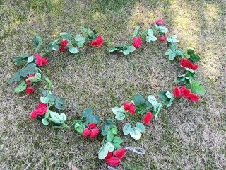(image for) 6Pcs 36 Flower Head Artificial Red Peony Leaf Garland Vine Strin