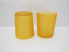 (image for) 40 Frosted Glass Tea Light Holder Wedding Favor 6.5cm Orange