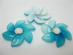 (image for) 20Pcs Blue Flower Hairclip Jewelry Finding Beads 6cm