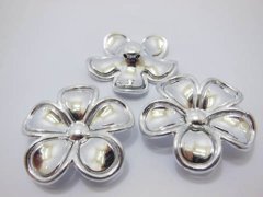 (image for) 3x30Pcs Silver Plated Flower Hairclip Jewelry Finding Beads 4.5c