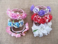 (image for) 12Pcs Floral Bangle Bracelet Flower Randomly Design