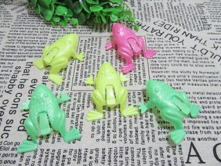 195Pcs Funny Jumping Frog Toys Party Favor Mixed Colour