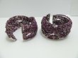 (image for) 12Pcs Open Ended Bangle Multi Loop Seed Beads Bracelet - Purple