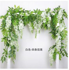 1Pc White Hanging Begonia Ivy Leaf Garland Wedding Flower Arch