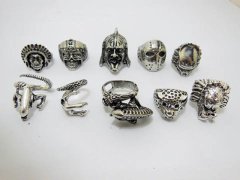 (image for) 24X Men's Scary Design Metal Rings Assorted
