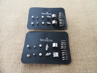 3sheet x 6pairs Day Change Earring Studs Assorted