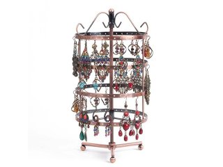 1X New 4 Tiers Revolving 72 Pairs Earring Display Holder (image for) 1X New 4 Tiers Revolving 72 Pairs Earring Display Holder